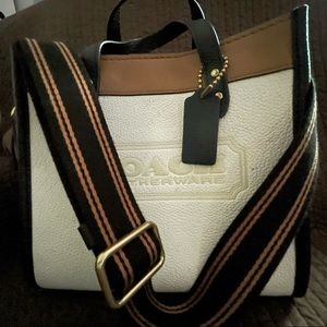 Coach field Tote 22 in Colorblock w/ COACH badge.
